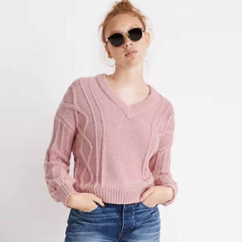 Madewell Augustus Cable Knit Sweater